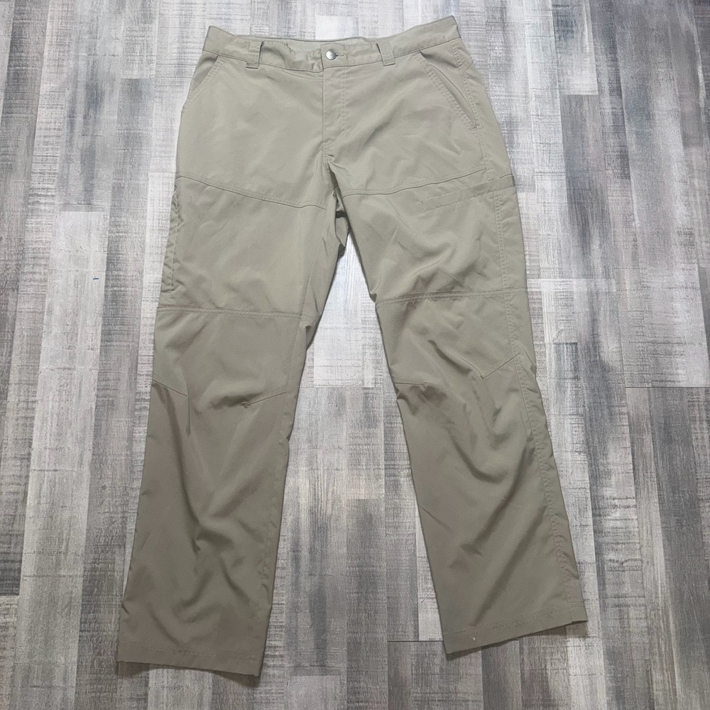 Columbia Pants Mens 34x30 Khaki Omni-shade Nylon Hiking Outdoor Stretch Travel
